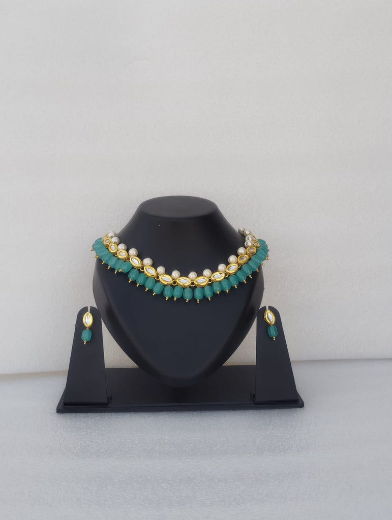 Aqua pearl necklace