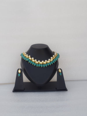 Aqua pearl necklace