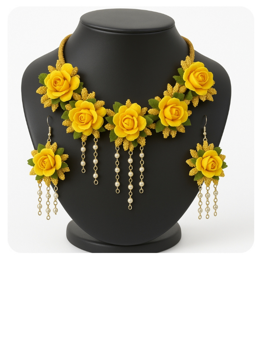 Yellow floral necklace