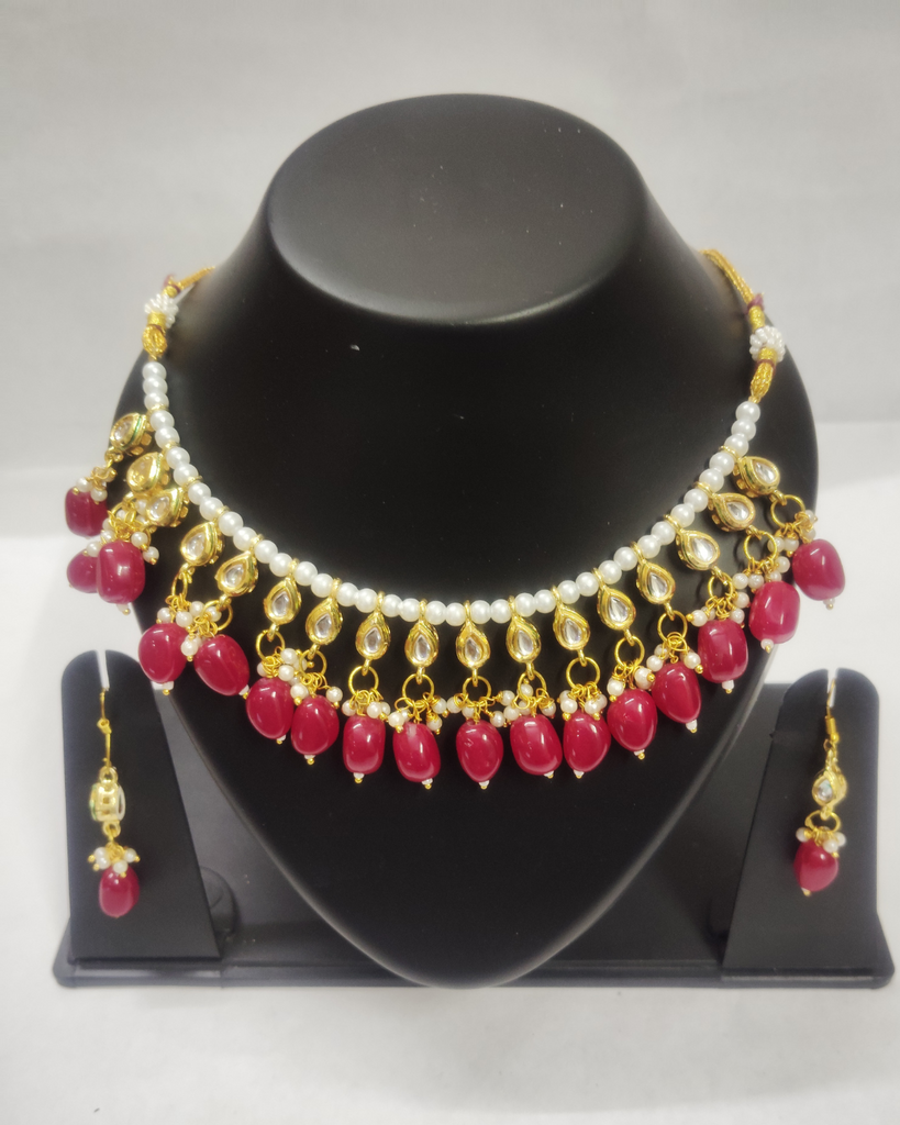 red kundan necklace